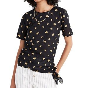 Madewell Voile Side-Tie Top in French Daisies Sz S